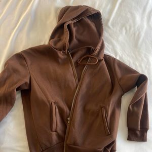 Brown zip up sweater
